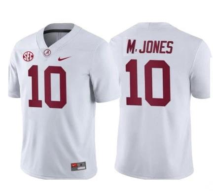 Alabama Crimson Tide #10 Mac Jones Football Jersey White by My Store