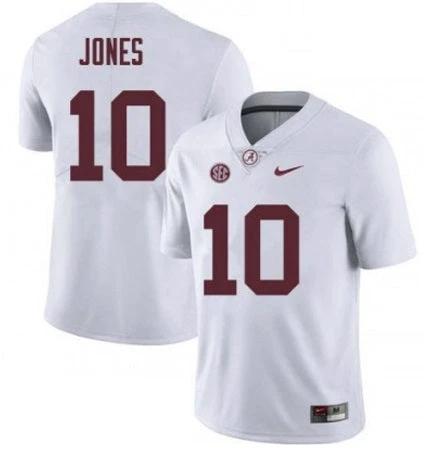 Alabama Crimson Tide #10 Mac Jones Football White Jersey by My Store