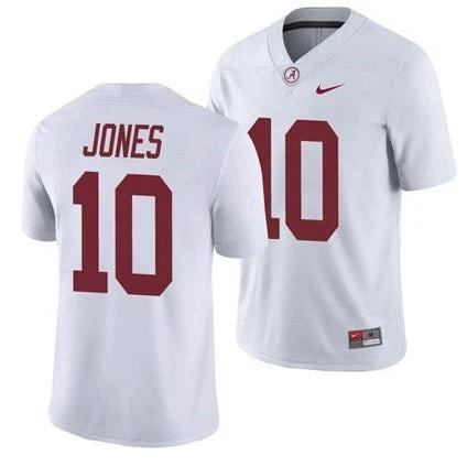 Alabama Crimson Tide #10 Mac Jones NCAA Football White Jersey by My Store