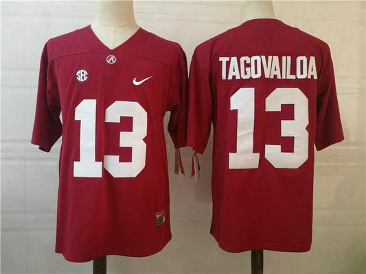 Alabama Crimson Tide #13 Tua Tagovailoa College Football Jersey Red by My Store