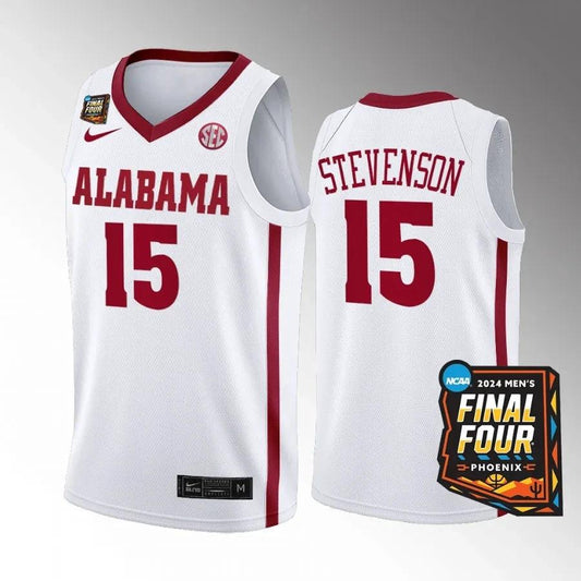 Alabama Crimson Tide #15 Jarin Stevenson Jersey 2024 NCAA March Madness Final Four by My store basketball