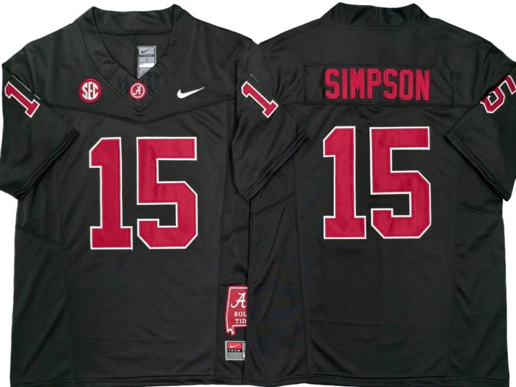 Alabama Crimson Tide #15 Ty Simpson Vapor F.U.S.E. Limited Jersey Black by My Store NCAA Football Jerseys