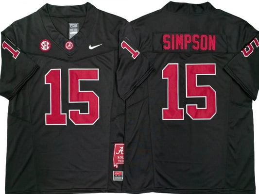 Alabama Crimson Tide #15 Ty Simpson Vapor F.U.S.E. Limited Jersey Black by My Store NCAA Football Jerseys