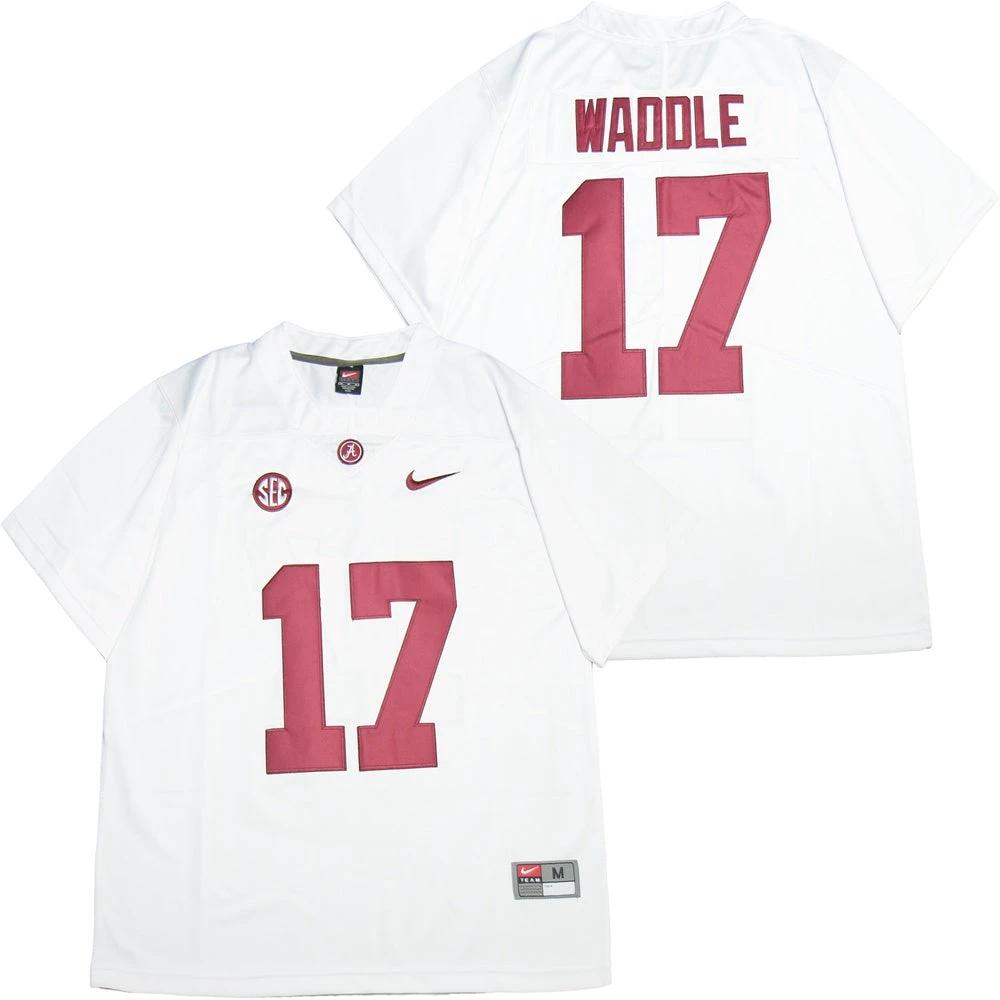 Alabama Crimson Tide #17 Jaylen Waddle College Football Jersey White by My Store