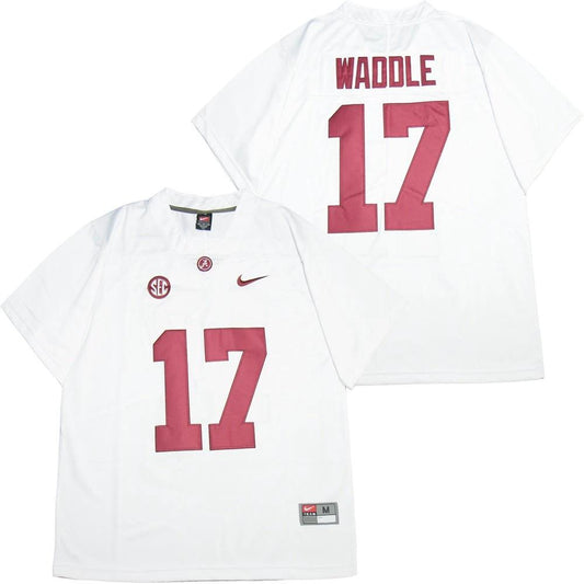 Alabama Crimson Tide #17 Jaylen Waddle College Football Jersey White by My Store