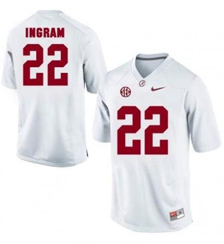 Alabama Crimson Tide #22 Mark Ingram NCAA Football Jersey White by My Store