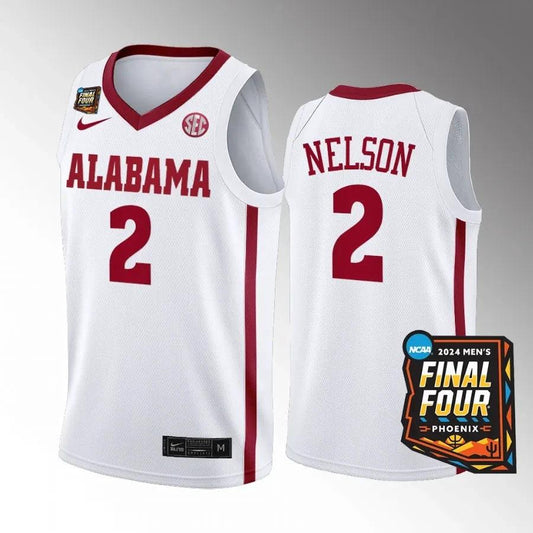 Alabama Crimson Tide #2 Grant Nelson Jersey 2024 NCAA March Madness Final Four by My store basketball