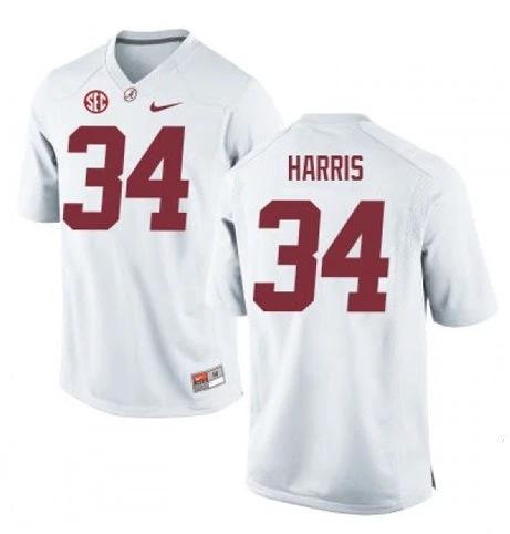 Alabama Crimson Tide #34 Damien Harris NCAA Football Jersey White by My Store