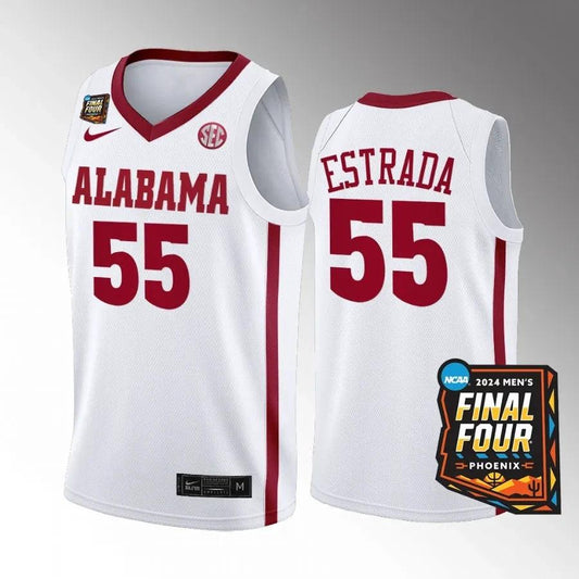 Alabama Crimson Tide #55 Aaron Estrada Jersey 2024 NCAA March Madness Final Four by My store basketball
