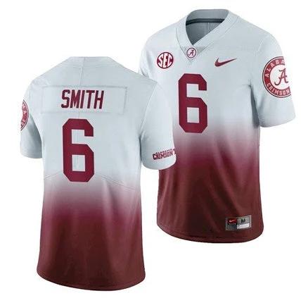 Alabama Crimson Tide #6 DeVonta Smith College NCAA Football White Red Jersey by My Store