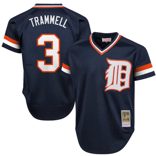 Alan Trammell Jersey #3 Detroit Tigers Throwback Cooperstown Stitched Navy by Baseball Jerseys 7
