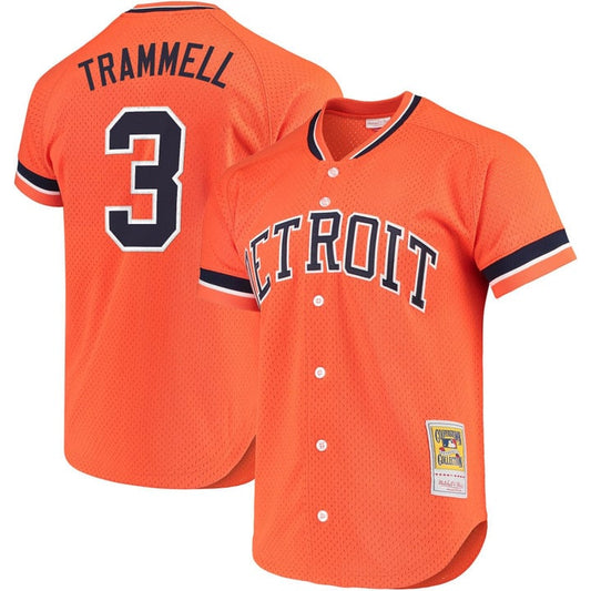 Alan Trammell Jersey #3 Detroit Tigers Throwback Cooperstown Stitched Orange by Baseball Jerseys 7