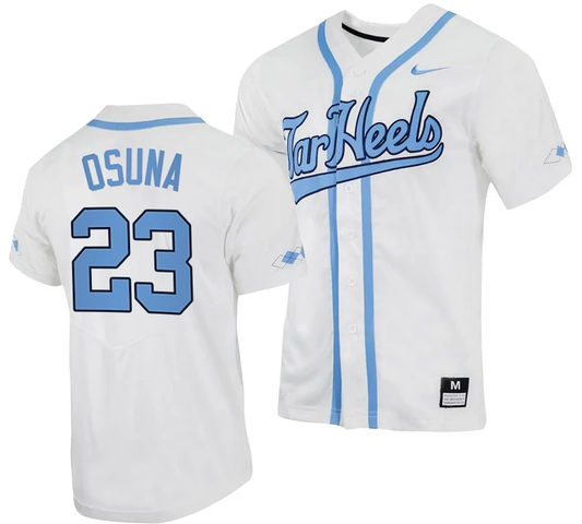 Alberto Osuna Jersey #23 North Carolina Tar Heels Baseball White Full-Button by My Store