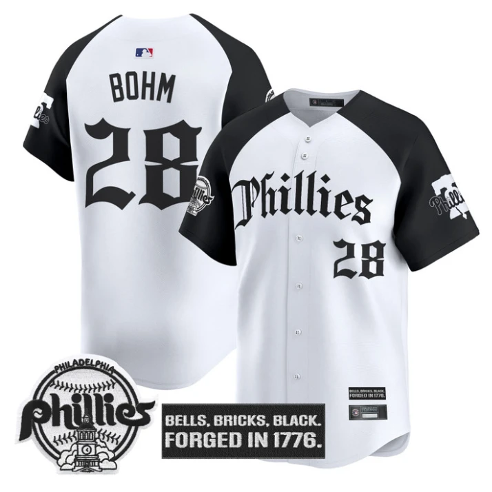 Alec Bohm Jersey #28 Philadelphia Phillies Gothic Liberty Edition Alternate by My Store