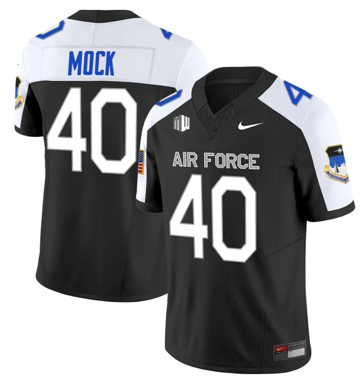 Alec Mock Jersey #40 Air Force Falcons Limited Football Stitched Black Alternate by NCAA Football Jersey