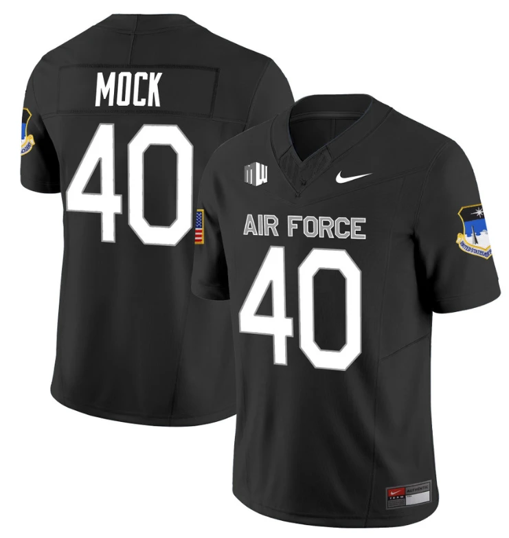 Alec Mock Jersey #40 Air Force Falcons Limited Football Stitched Black by NCAA Football Jersey