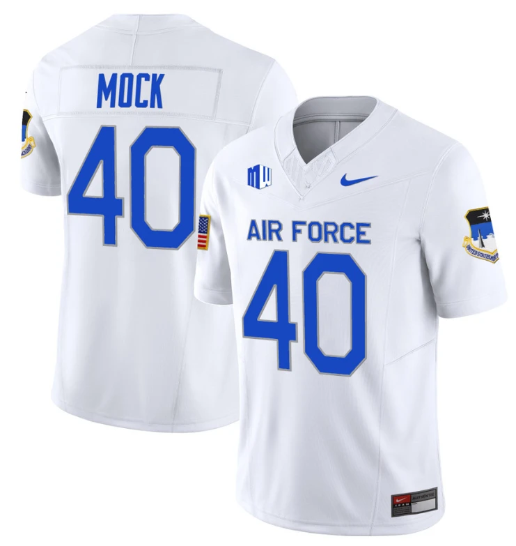 Alec Mock Jersey #40 Air Force Falcons Limited Football Stitched White by NCAA Football Jersey