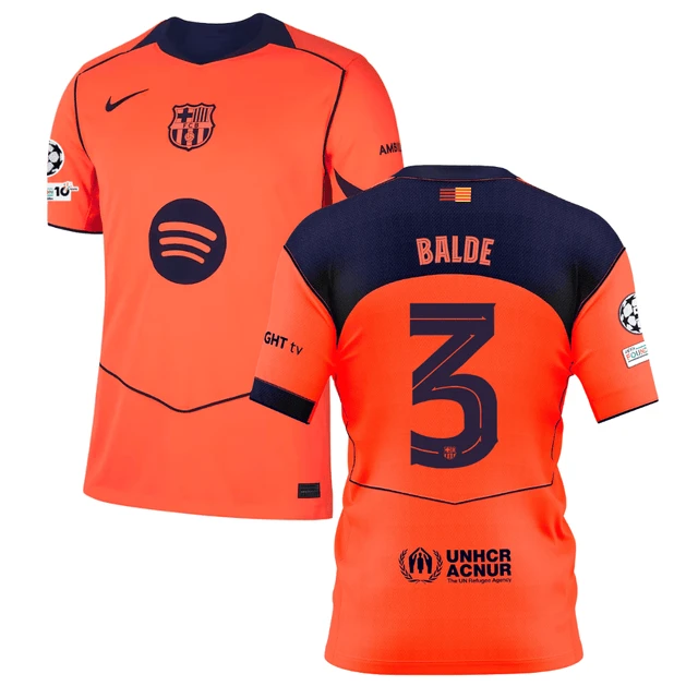 Alejandro Balde 3 Barcelona 2025-26 Third Match Jersey – Orange by Soccer Jersey