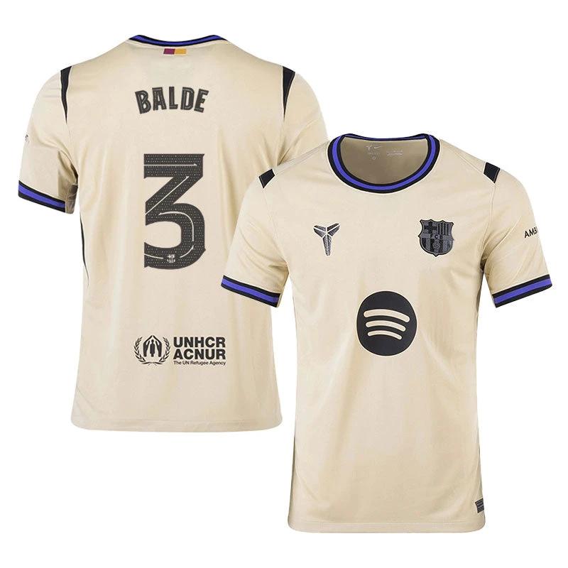 Alejandro Balde #3 Barcelona 2025-26 Away Jersey – Cream by Soccer Jersey