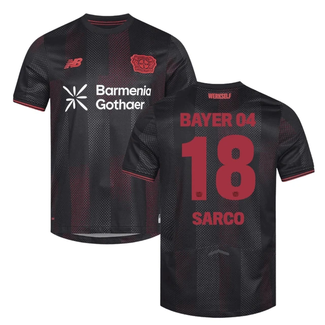 Alejo Sarco 18 Leverkusen 2025-26 Home Match Jersey – Black by Soccer Jersey