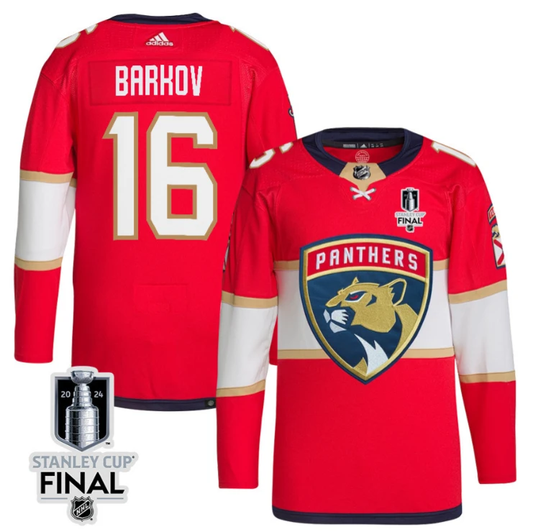 Aleksander Barkov 16 Florida Panthers 2024 STANLEY CUP Final Home Breakaway Jersey Men, Red by Hockey David
