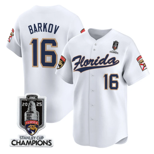Aleksander Barkov Jersey #16 Florida Panthers 2025 Stanley Cup Champions White by My Store
