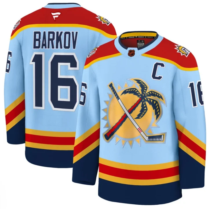Aleksander Barkov Jersey #16 Florida Panthers 2025 Stanley Cup Final Blue by Hockey David