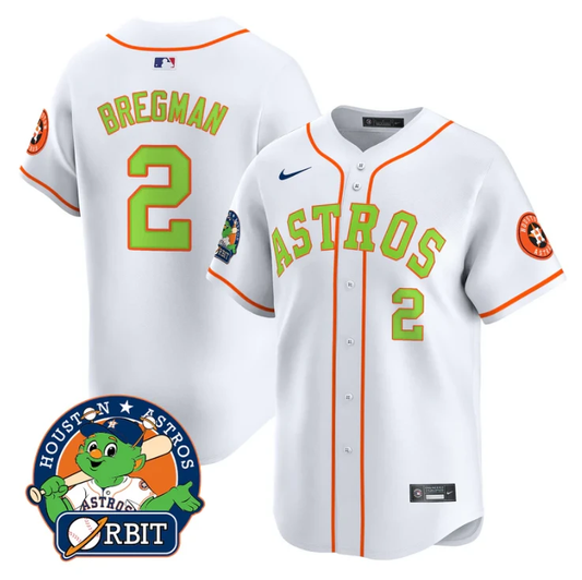 Alex Bregman Jersey #2 Astros Orbit Patch Vapor Premier Limited V2 Stitched White by My Store
