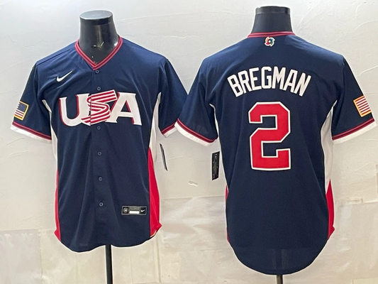Alex Bregman Jersey #2 USA Baseball 2026 World Baseball Classic Stitched Navy by My Store