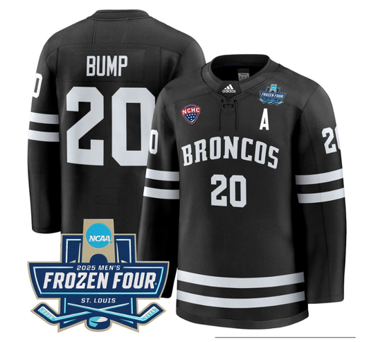 Alex Bump Jersey #20 Western Michigan Broncos 2025 Frozen Four Patch Stitched Black by Hockey David