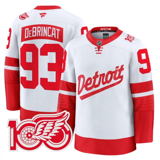 Alex DeBrincat Jersey #93 Detroit Red Wings 100th Anniversary Stitched Stadium by Hockey David