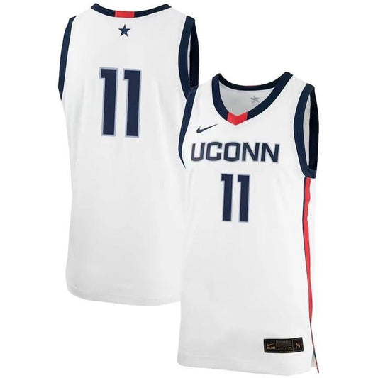 Alex Karaban Jersey UConn Huskies College Basketball No Name White #11 by My store basketball