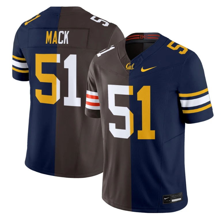 Alex Mack Jersey #51 California Golden Bears Split Vapor Limited Stitched by NCAA Football Jersey