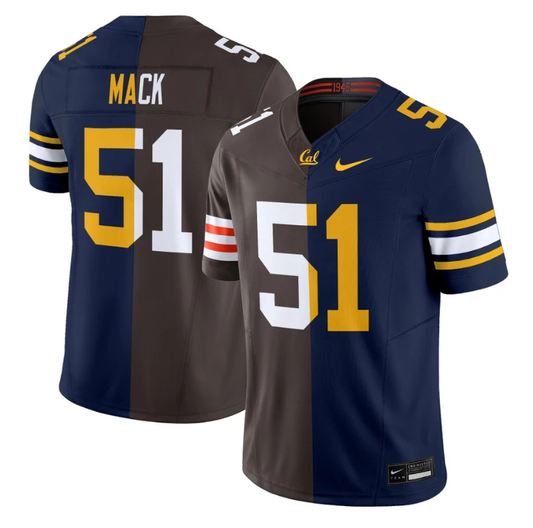 Alex Mack Jersey #51 California Golden Bears Split Vapor Limited Stitched by NCAA Football Jersey
