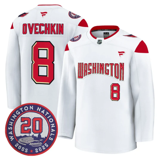 Alex Ovechkin Jersey #8 Washington Capitals 20th Anniversary Seasons Stitched by Hockey David