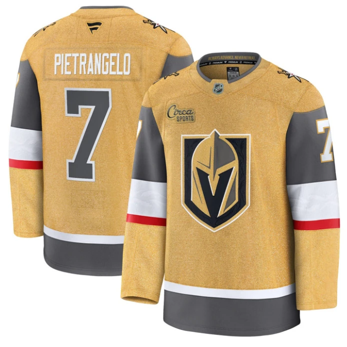 Alex Pietrangelo Jersey #7 Vegas Golden Knights Premium Stitched Gold by Hockey David
