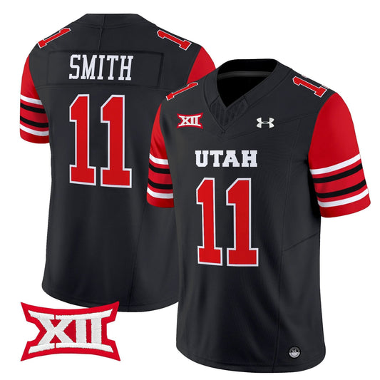 Alex Smith Jersey #11 Utah Utes 2025 Vapor Limited Stitched Black by NCAA Football Jersey