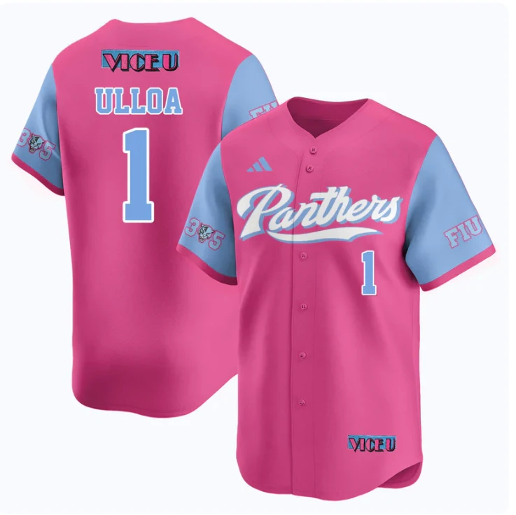 Alex Ulloa Jersey #1 FIU Baseball 2025 Vice U Stitched Pink by My Store