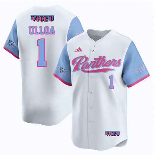 Alex Ulloa Jersey #1 FIU Baseball 2025 Vice U Stitched White by My Store