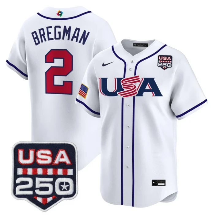 Alex Bregman Jersey #2 Team USA World Baseball Classic 250 USA 2026 Stitched by My Store