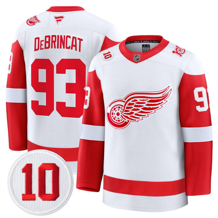 Alex DeBrincat Jersey #93 Detroit Red Wings #10 Alex Delvecchio Honoring Premium Stitched by Hockey David