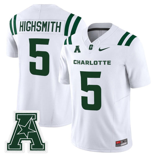 Alex Highsmith Jersey #5 Charlotte 49ers 2025 Vapor Limited Stitched by My Store NCAA Football Jerseys