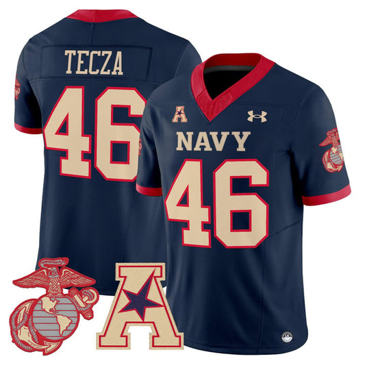 Alex Tecza Jersey #46 Navy Midshipmen Vapor USMC Premier Stitched by My Store NCAA Football Jerseys