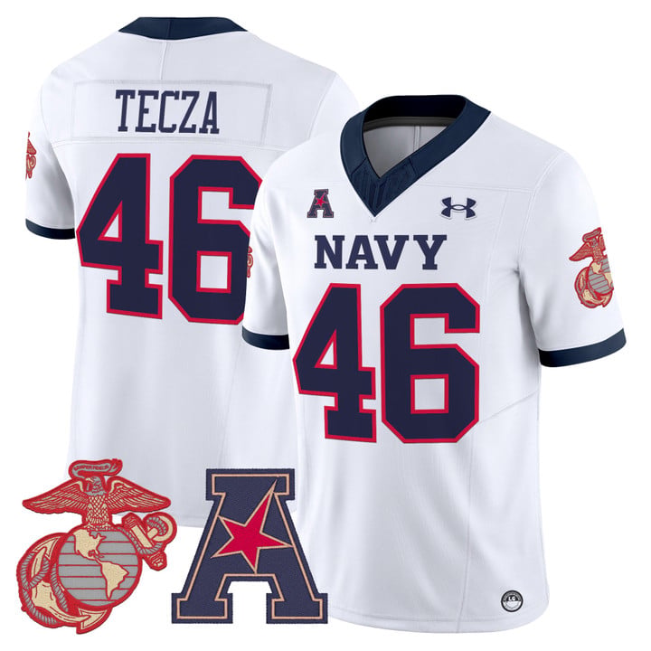 Alex Tecza Jersey #46 Navy Midshipmen Vapor USMC Premier Stitched by My Store NCAA Football Jerseys