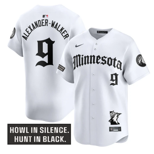 Alexander-Walker Jersey #9 Minnesota Timberwolves Gothic North Howl White by My Store