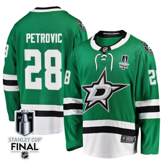 Alexander Petrovic 28 Dallas Stars 2025 STANLEY CUP Final Patch Home Men Jersey Black by Hockey David