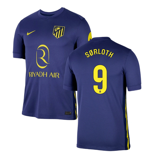 Alexander Sørloth 9 Atlético de Madrid 2025-26 Away Match Jersey – Navy by Soccer Jersey