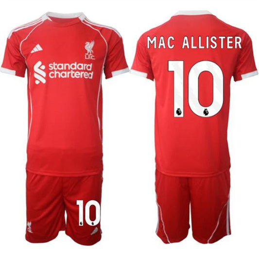 Alexis Mac Allister Jersey #10 Liverpool Red Home 2025-26 Soccer Suit by Soccer Jersey