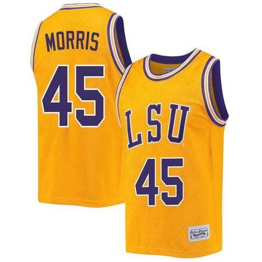 Alexis Morris Jersey LSU Tigers Basketball 2023 NCAA College Retro Gold #45 by My store basketball