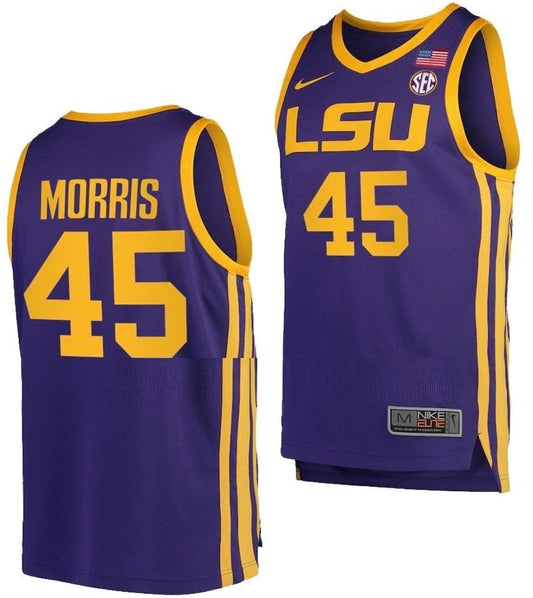 Alexis Morris Jersey LSU Tigers College Basketball White #45 by My store basketball